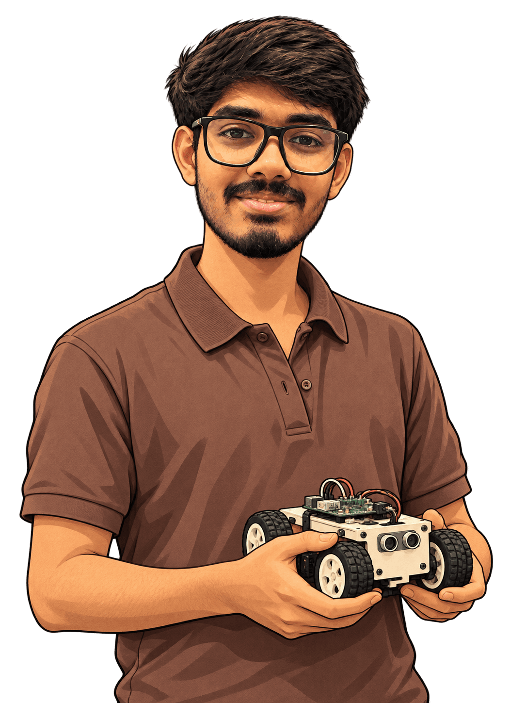 Illustrated portrait of Kartikey Pathak